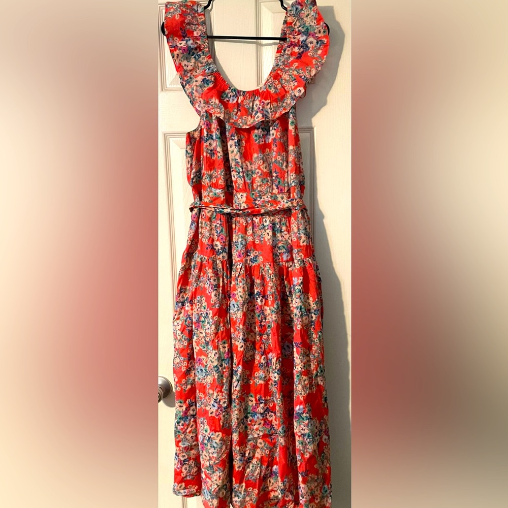 Women’s LC Floral Off the Shoulder A line dress